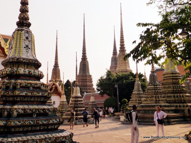 Stupas on the compounds of the Wat Po temple